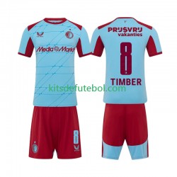 Camisola Feyenoord Rotterdam Quinten Timber 8 Criança Terceiro equipamento 2025-2026 Mangas Curtas