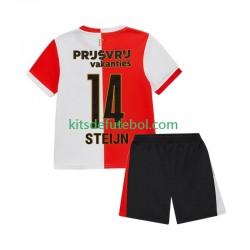 Camisola Feyenoord Rotterdam Sem Steijn 14 Criança Equipamento principal 2025-2026 Mangas Curtas
