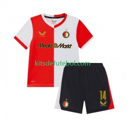 Camisola Feyenoord Rotterdam Sem Steijn 14 Criança Equipamento principal 2025-2026 Mangas Curtas
