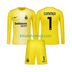Camisola de Guarda-redes Inter de Milão Yann Sommer 1 Criança Equipamento alternativo 2025-2026 Mangas Compridas