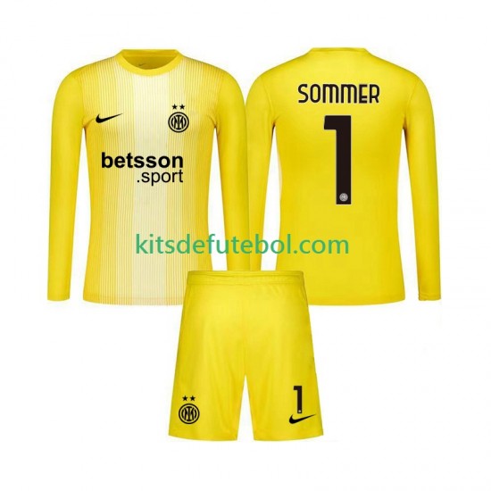Camisola de Guarda-redes Inter de Milão Yann Sommer 1 Criança Equipamento alternativo 2025-2026 Mangas Compridas