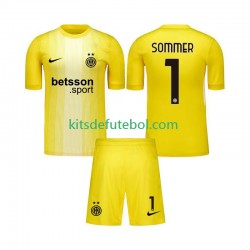 Camisola de Guarda-redes Inter de Milão Yann Sommer 1 Criança Equipamento alternativo 2025-2026 Mangas Curtas
