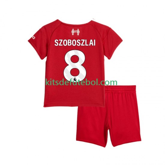 Camisola Liverpool Dominik Szoboszlai 8 Criança Equipamento principal 2025-2026 Mangas Curtas