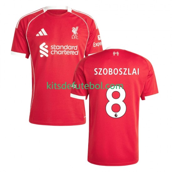 Camisola Liverpool Dominik Szoboszlai 8 Homem Equipamento principal 2025-2026 Mangas Curtas