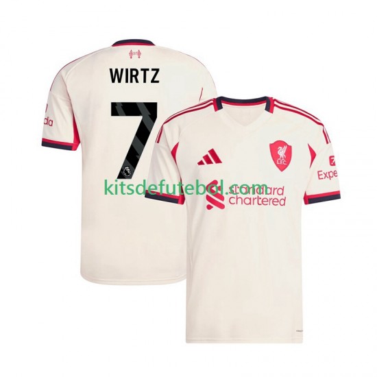 Camisola Liverpool Florian Wirtz 7 Homem Equipamento alternativo 2025-2026 Mangas Curtas