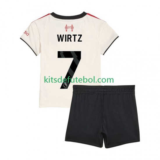 Camisola Liverpool Florian Wirtz 7 Criança Equipamento alternativo 2025-2026 Mangas Curtas
