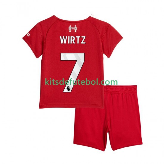 Camisola Liverpool Florian Wirtz 7 Criança Equipamento principal 2025-2026 Mangas Curtas