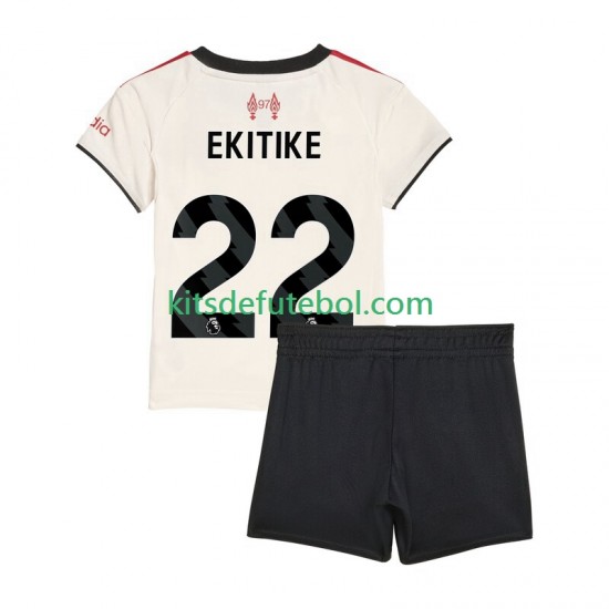 Camisola Liverpool Hugo Ekitike 22 Criança Equipamento alternativo 2025-2026 Mangas Curtas