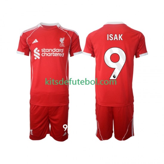 Camisola Liverpool ISAK 9 Criança Equipamento principal 2025-2026 Mangas Curtas