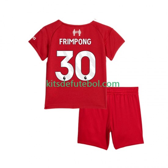 Camisola Liverpool Jeremie Frimpong 30 Criança Equipamento principal 2025-2026 Mangas Curtas