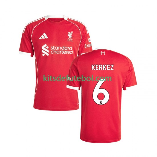 Camisola Liverpool Milos Kerkez 6 Homem Equipamento principal 2025-2026 Mangas Curtas