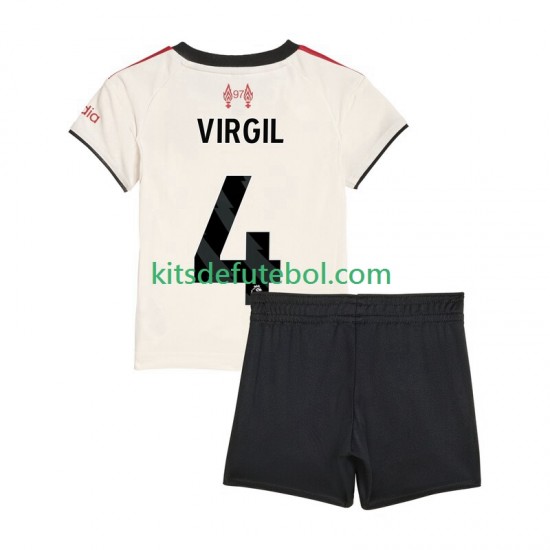 Camisola Liverpool Virgil van Dijk 4 Criança Equipamento alternativo 2025-2026 Mangas Curtas