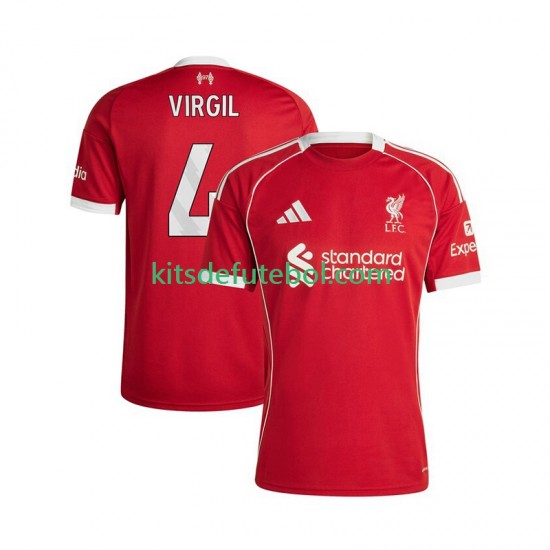 Camisola Liverpool Virgil van Dijk 4 Homem Equipamento principal 2025-2026 Mangas Curtas