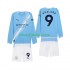 Camisola Manchester City Erling Haaland 9 Criança Equipamento principal 2025-2026 Mangas Compridas