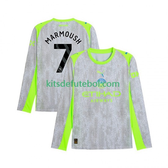 Camisola Manchester City Omar Marmoush 7 Homem Terceiro equipamento 2025-2026 Mangas Compridas