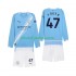 Camisola Manchester City Phil Foden 47 Criança Equipamento principal 2025-2026 Mangas Compridas