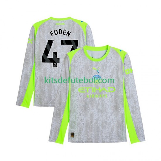 Camisola Manchester City Phil Foden 47 Homem Terceiro equipamento 2025-2026 Mangas Compridas