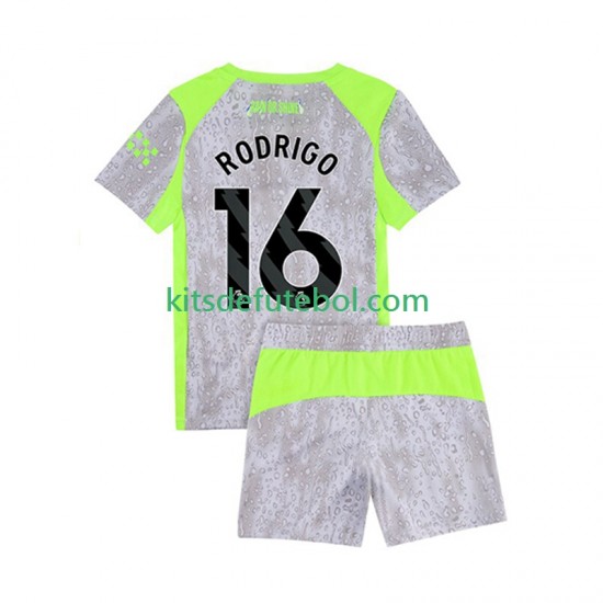 Camisola Manchester City Rodrigo Hernandez 16 Criança Terceiro equipamento 2025-2026 Mangas Curtas