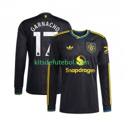Camisola Manchester United Alejandro Garnacho 17 Homem Terceiro equipamento 2025-2026 Mangas Compridas