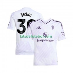 Camisola Manchester United Benjamin Sesko 30 Homem Equipamento alternativo 2025-2026 Mangas Curtas