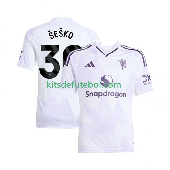 Camisola Manchester United Benjamin Sesko 30 Homem Equipamento alternativo 2025-2026 Mangas Curtas