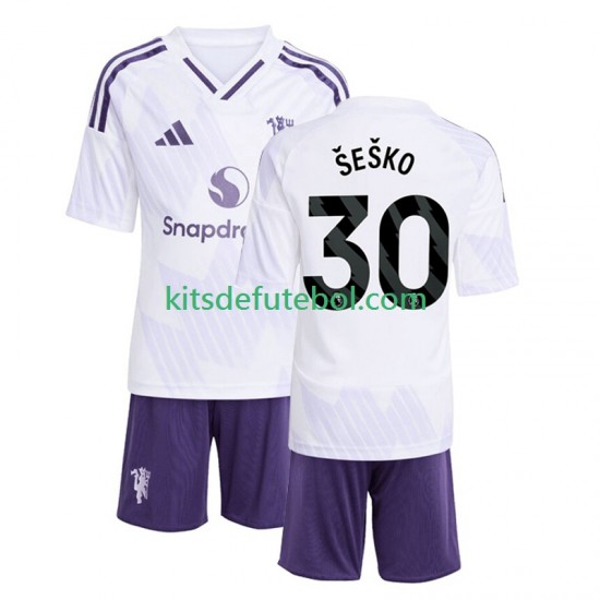 Camisola Manchester United Benjamin Sesko 30 Criança Equipamento alternativo 2025-2026 Mangas Curtas