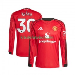 Camisola Manchester United Benjamin Sesko 30 Homem Equipamento principal 2025-2026 Mangas Compridas