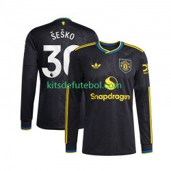 Camisola Manchester United Benjamin Sesko 30 Homem Terceiro equipamento 2025-2026 Mangas Compridas