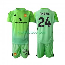 Camisola de Guarda-redes Manchester United Andre Onana 24 Criança Quarto equipamento 2025-2026 Mangas Curtas
