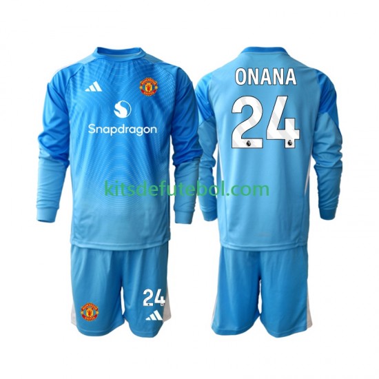 Camisola de Guarda-redes Manchester United Andre Onana 24 Criança Equipamento principal 2025-2026 Mangas Compridas
