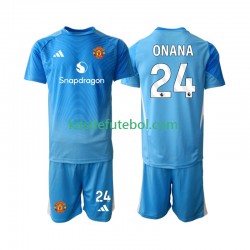 Camisola de Guarda-redes Manchester United Andre Onana 24 Criança Equipamento principal 2025-2026 Mangas Curtas
