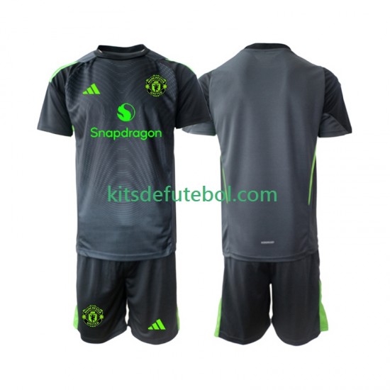 Camisola de Guarda-redes Manchester United Criança Equipamento alternativo 2025-2026 Mangas Curtas