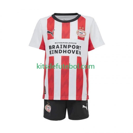 Camisola PSV Eindhoven Criança Equipamento principal 2025-2026 Mangas Curtas