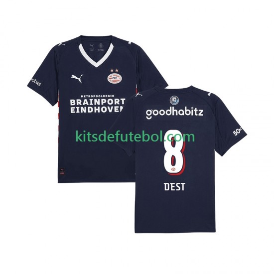 Camisola PSV Eindhoven Sergino Dest 8 Homem Equipamento alternativo 2025-2026 Mangas Curtas