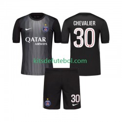 Camisola de Guarda-redes Paris Saint-Germain Lucas Chevalier 30 Criança Equipamento principal 2025-2026 Mangas Curtas