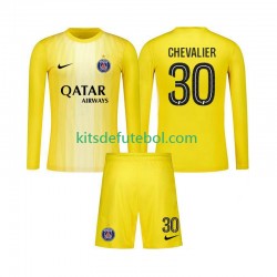 Camisola de Guarda-redes Paris Saint-Germain Lucas Chevalier 30 Criança Terceiro equipamento 2025-2026 Mangas Compridas