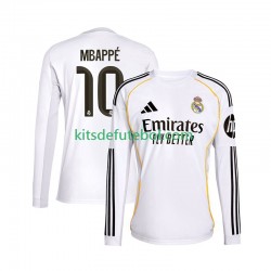 Camisola Real Madrid Kylian Mbappe 10 Homem Equipamento principal 2025-2026 Mangas Compridas
