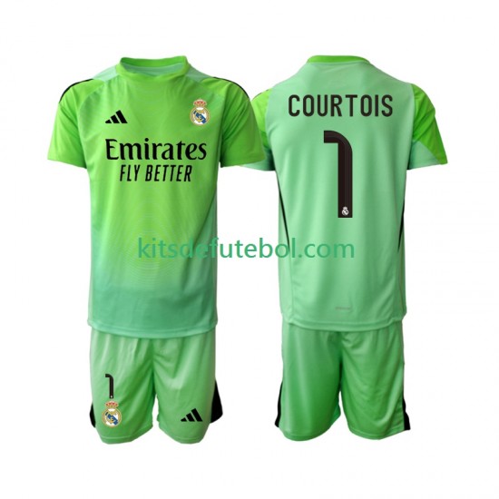 Camisola Real Madrid Thibaut Courtois 1 Criança Equipamento alternativo 2025-2026 Mangas Curtas