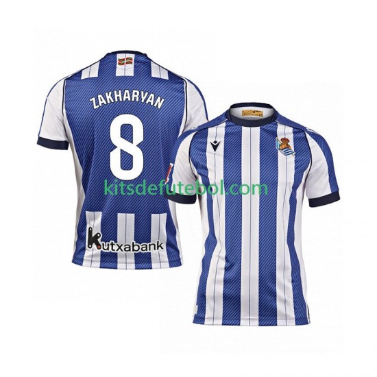 Camisola Real Sociedad Arsen Zakharyan 8 Homem Equipamento principal 2025-2026 Mangas Curtas