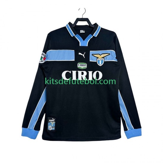 Camisola Retrô SS Lazio Homem Equipamento alternativo 1998 1999 Mangas Compridas