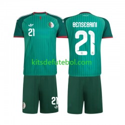 Camisola Seleção da Argelina Ramy Bensebaini 21 Criança Equipamento alternativo 2026 Mangas Curtas