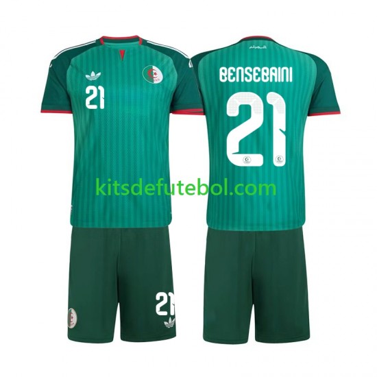 Camisola Seleção da Argelina Ramy Bensebaini 21 Criança Equipamento alternativo 2026 Mangas Curtas