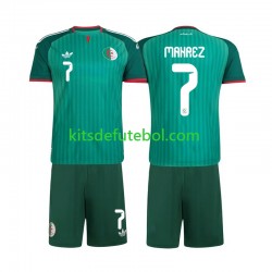 Camisola Seleção da Argelina Riyad Mahrez 7 Criança Equipamento alternativo 2026 Mangas Curtas