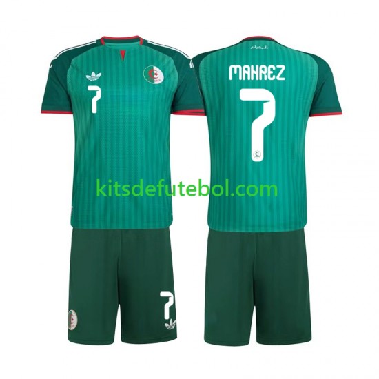 Camisola Seleção da Argelina Riyad Mahrez 7 Criança Equipamento alternativo 2026 Mangas Curtas