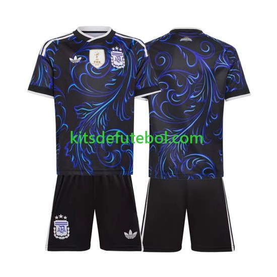 Camisola Seleção da Argentina Criança Equipamento alternativo Mundial 2026 Mangas Curtas