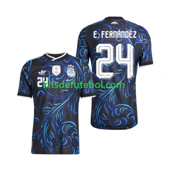 Camisola Seleção da Argentina Enzo Fernandez 24 Homem Equipamento alternativo Mundial 2026 Mangas Curtas