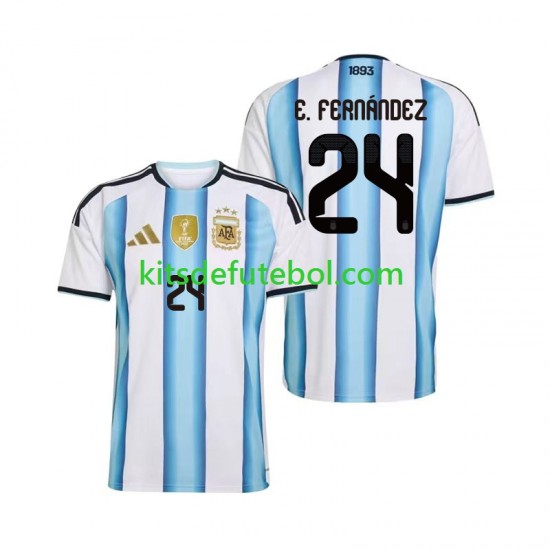Camisola Seleção da Argentina Enzo Fernandez 24 Homem Equipamento principal Mundial 2026 Mangas Curtas