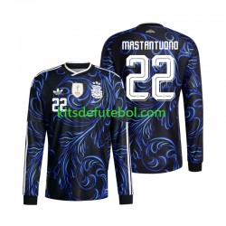Camisola Seleção da Argentina Franco Mastantuono 22 Homem Equipamento alternativo Mundial 2026 Mangas Compridas