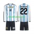 Camisola Seleção da Argentina Franco Mastantuono 22 Criança Equipamento principal Mundial 2026 Mangas Compridas
