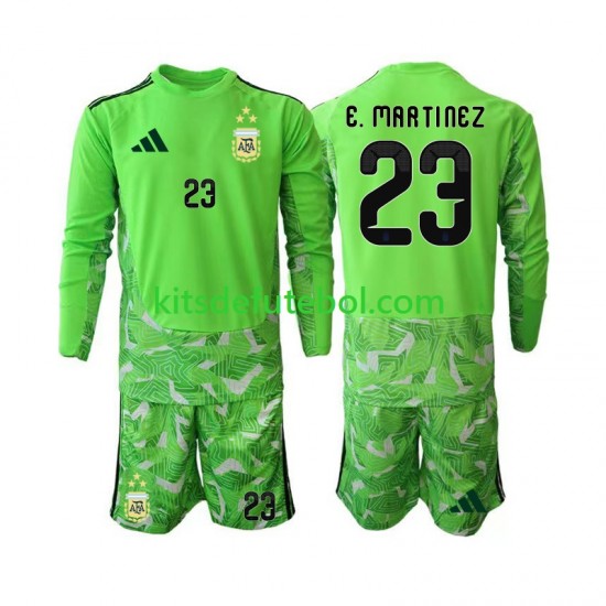 Camisola de Guarda-redes Seleção da Argentina Emiliano Martinez 23 Criança Terceiro equipamento Mundial 2026 Mangas Compridas